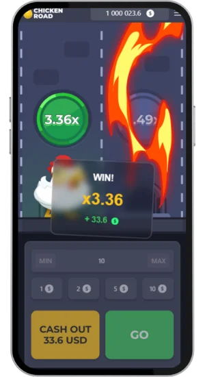 Example of x3.36 win in Chicken Road